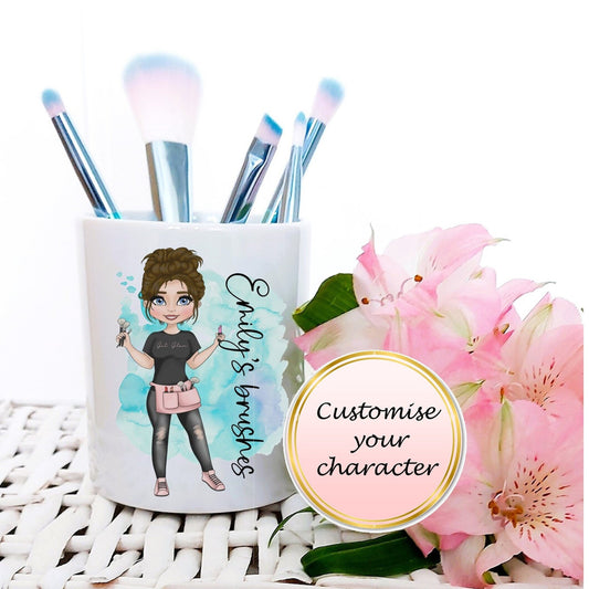 Personalised makeup/cosmetic brush holder