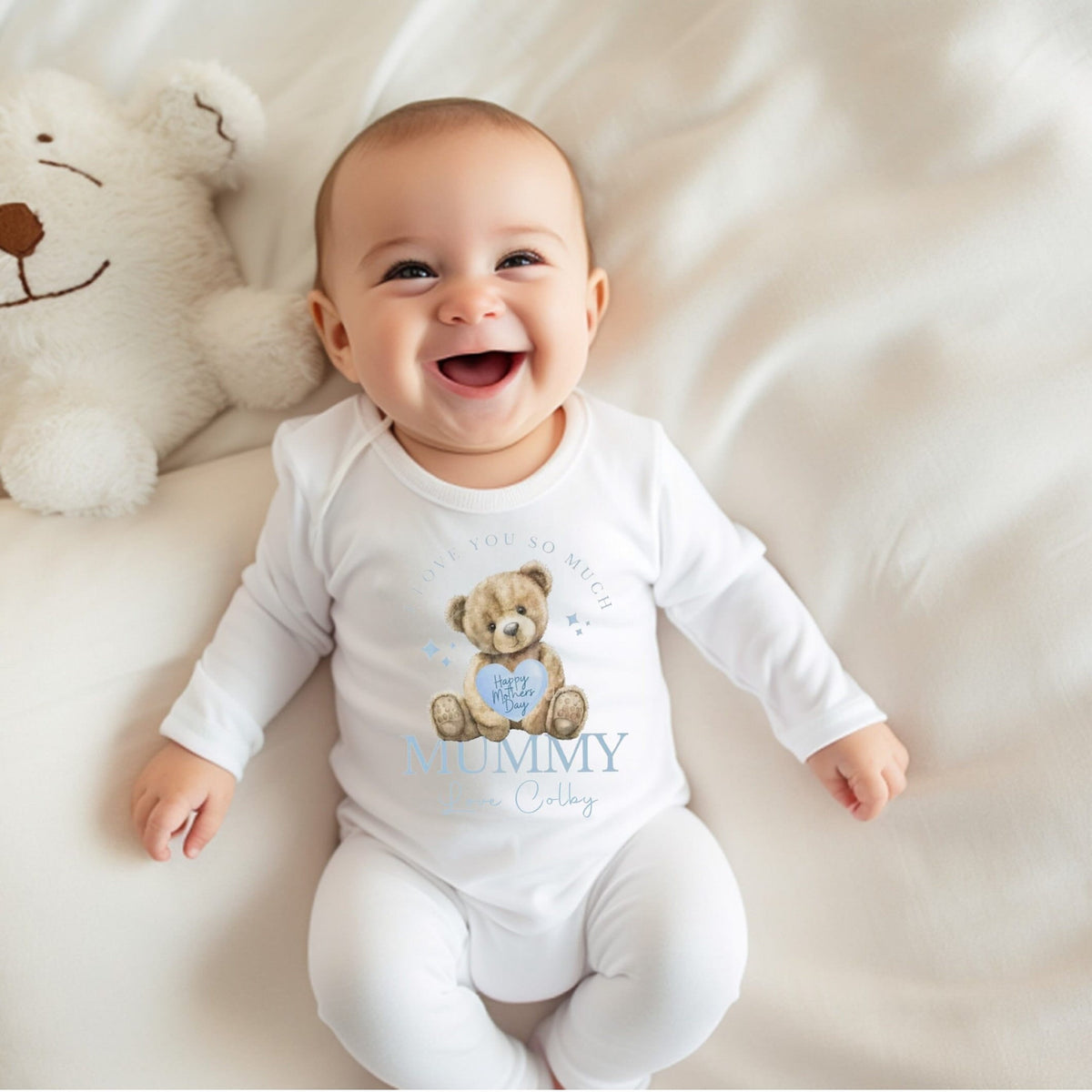 Personalised Mother's Day Baby Vest: Teddy Bear Gift
