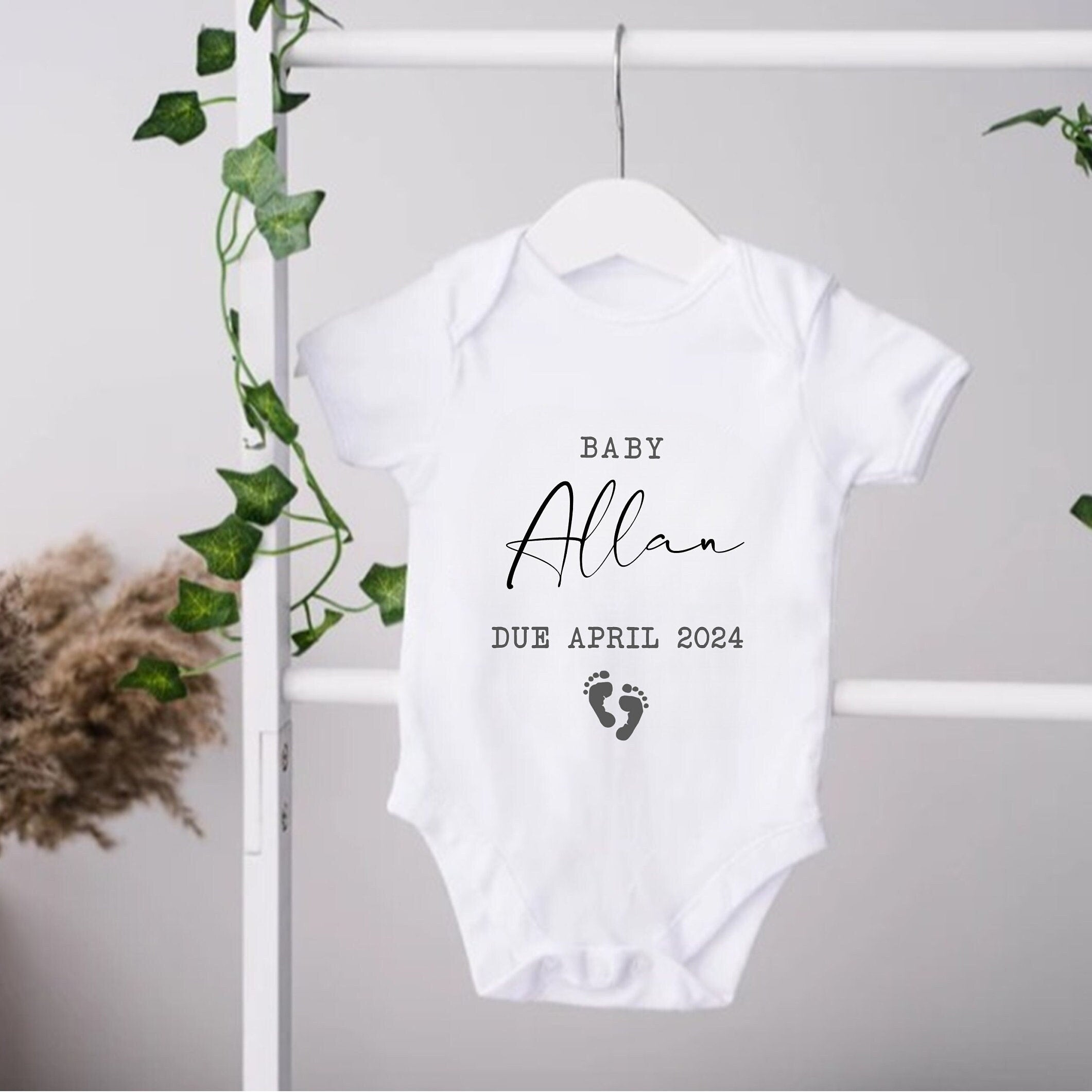 personalised Pregnancy Announcement Baby Vest: Photo Prop, Coming Soon
