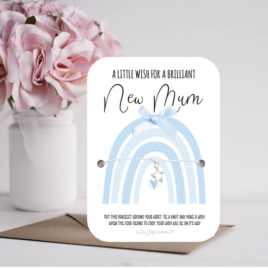 New Mum Wish Bracelet, gift for a new Mum, mailable new baby gift, mum of boys