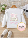 Girls/toddlers swan sweatshirt, frill sweatshirt, birthday top
