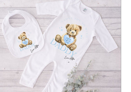 Personalised Father's Day Baby Onesie: Teddy Bear Gift