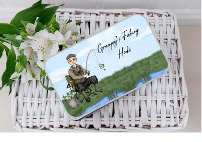 Personalised fishing tin, Grandad's fishing tin, personalised fishing gift, gift for Dad, fishing present, gift for Dad