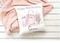 Personalised 18th Birthday Cushion, handbag and heels birthday gift, 18th birthday keepsake gift, personalised 18th birthday gift