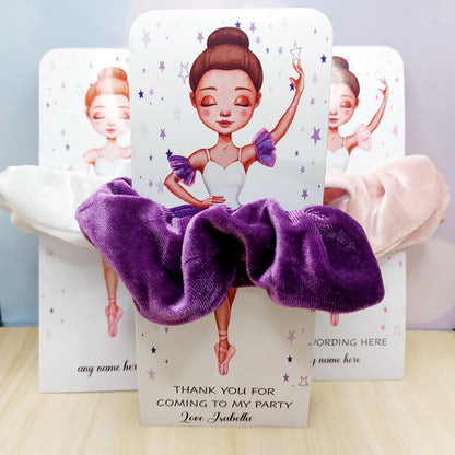 Personalised Ballerina Scrunchie party favour/ballerina good luck gift, cute ballerina present, ballerina hair scrunchie