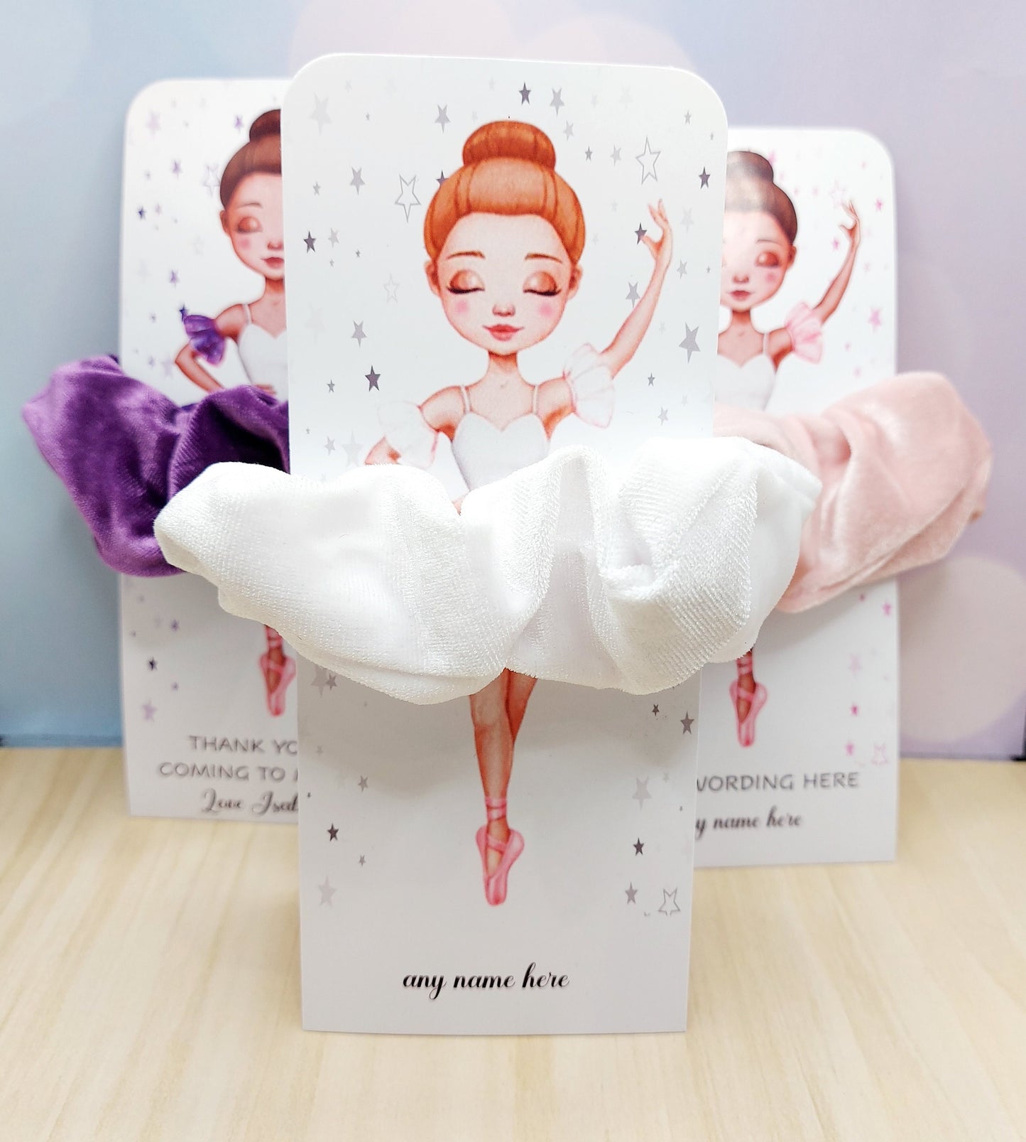 Ballerina scrunchie birthday favour party bag filler