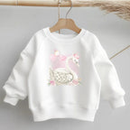 Girls/toddlers swan sweatshirt, frill sweatshirt, birthday top