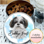 Personalised Shih Tzu Treat Tin: Watercolor Dog Gift