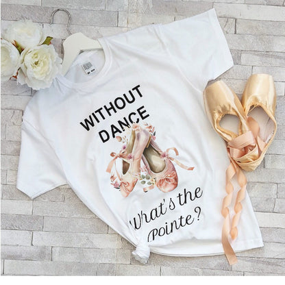 personalised Ballet T-Shirt: Floral Pointe Shoe Design, Dance Gift