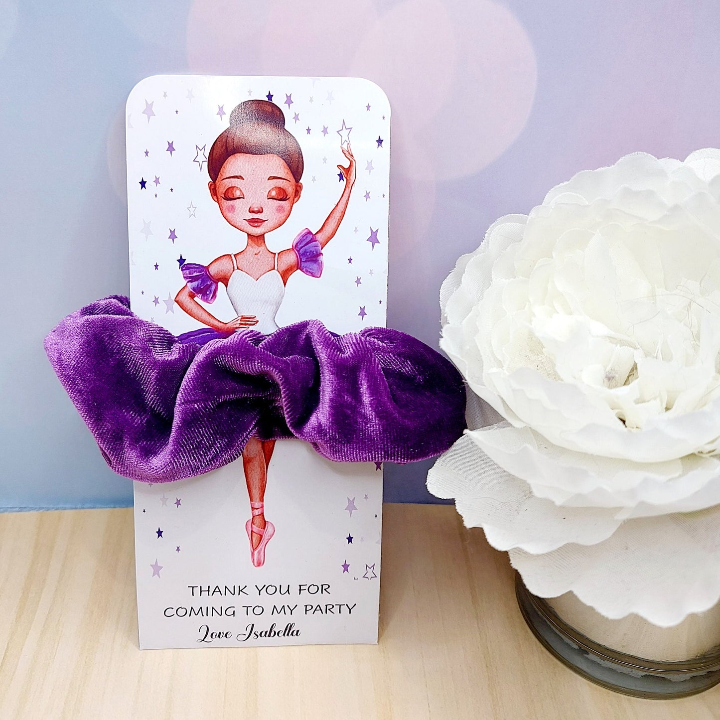 Ballerina scrunchie birthday favour party bag filler