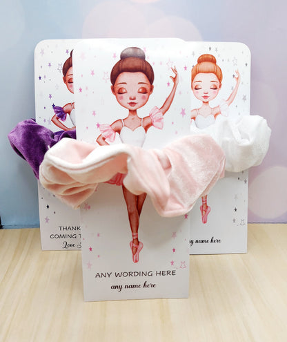 Personalised Ballerina Scrunchie party favour/ballerina good luck gift, cute ballerina present, ballerina hair scrunchie