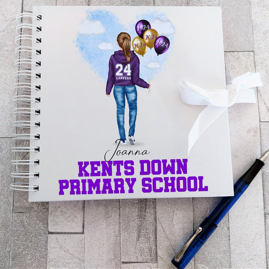Personalised purple 2025 School Leaver's scrapbook