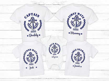 Captain T-Shirt: Nautical Family Matching Sailor Gift, personalised sailing t-shirt