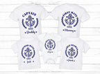 Personalised Captain T-Shirt: Nautical Family Matching Sailor Gift, boat holiday t-shirts