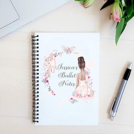 Personalised ballerina notebook