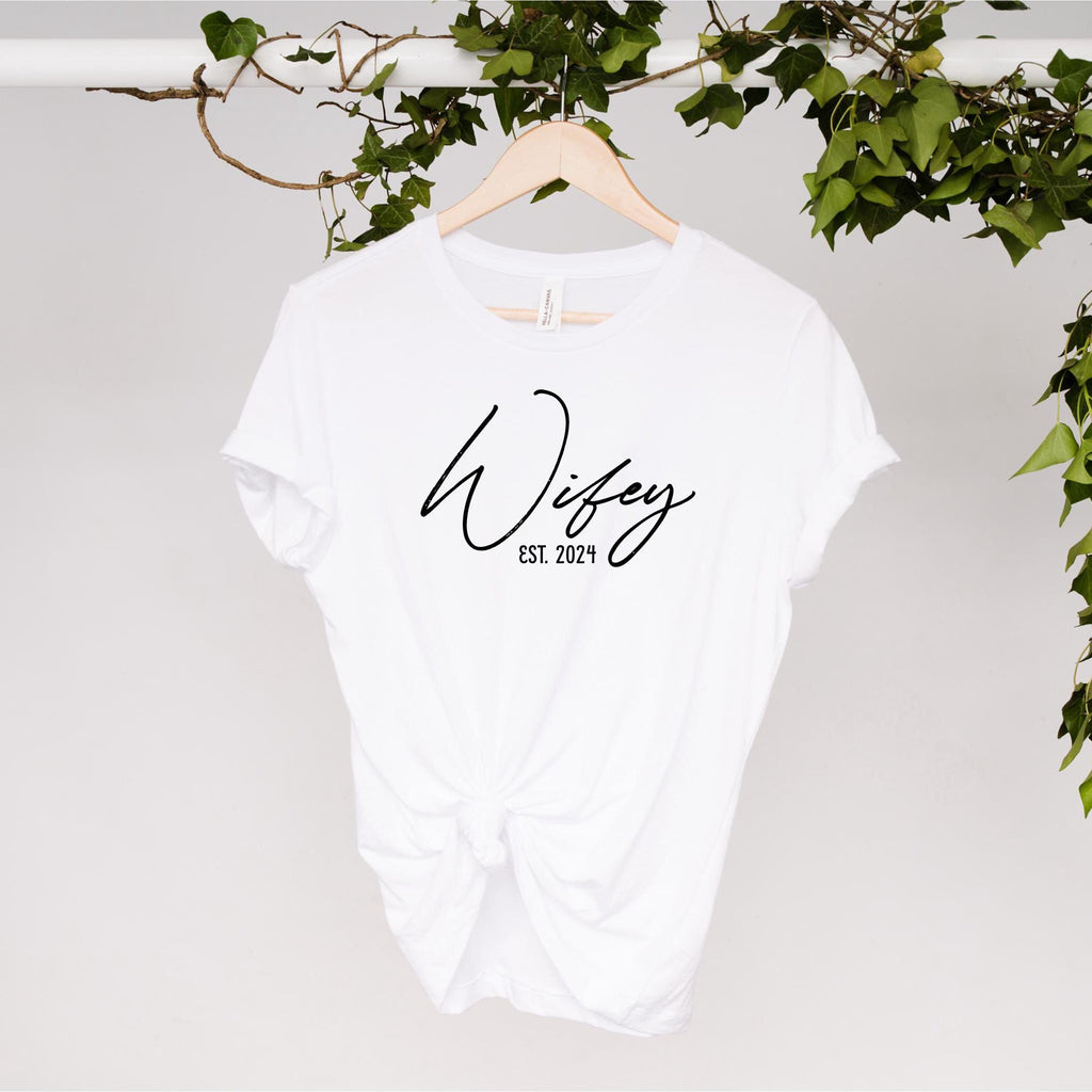 personalised Wifey T-Shirt: Bride Engagement Gift