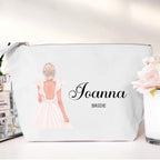 personalised Bride Makeup Bag: Bridal Party Gift, Cotton Canvas Accessory