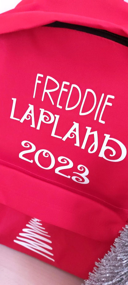 Personalised Lapland Backpack Kids | Christmas Travel Bag | Custom Name Rucksack | Santa Trip Bag | Holiday Backpack | Lapland 2026 Gift