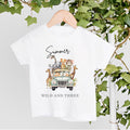 personalised Safari Animal Birthday T-shirt: Wild & Three
