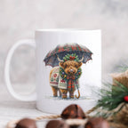Personalised Christmas Highland cow mug
