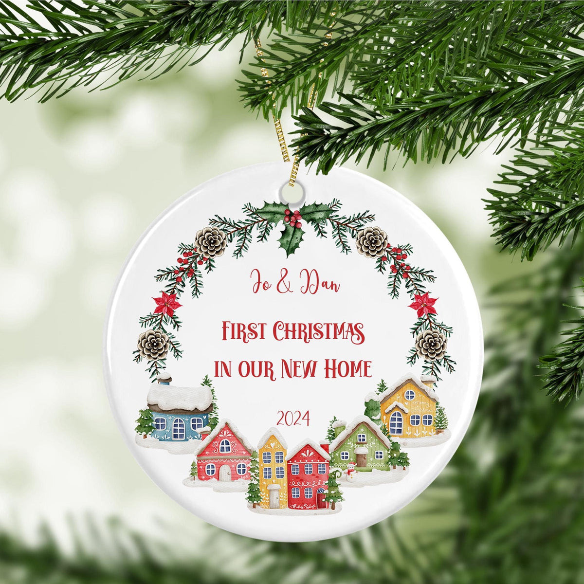Personalised New Home Christmas Ornament: First House Bauble, Couple's Gift