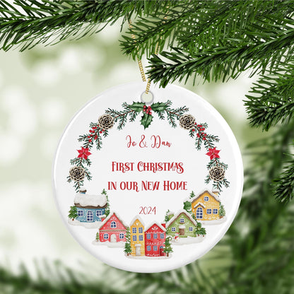 Personalised New Home Christmas Ornament: First House Bauble, Couple's Gift