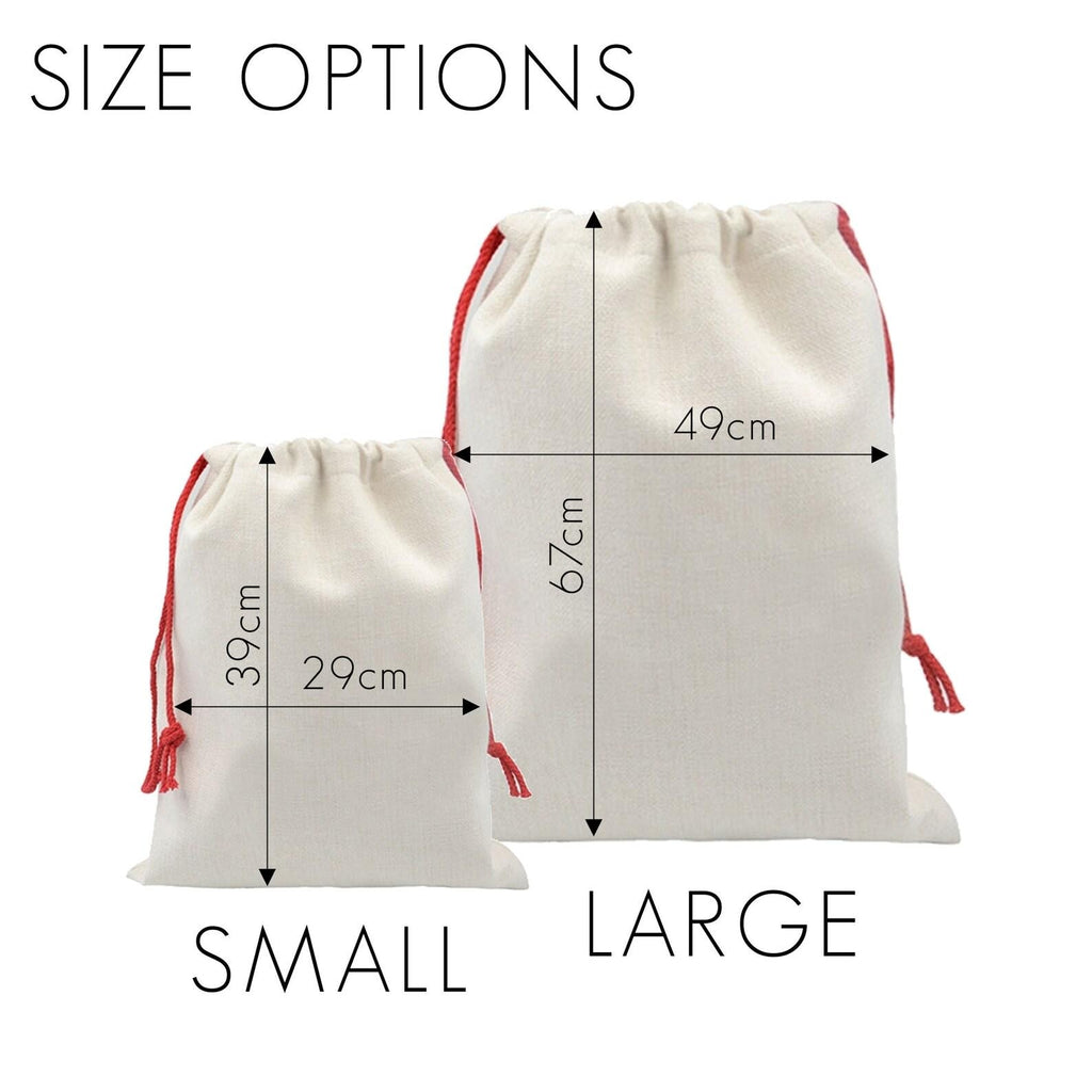 personalised Polar Bear Christmas Sack: Linen Present Bag