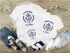 Personalised Captain T-Shirt: Nautical Family Matching Sailor Gift, boat holiday t-shirts