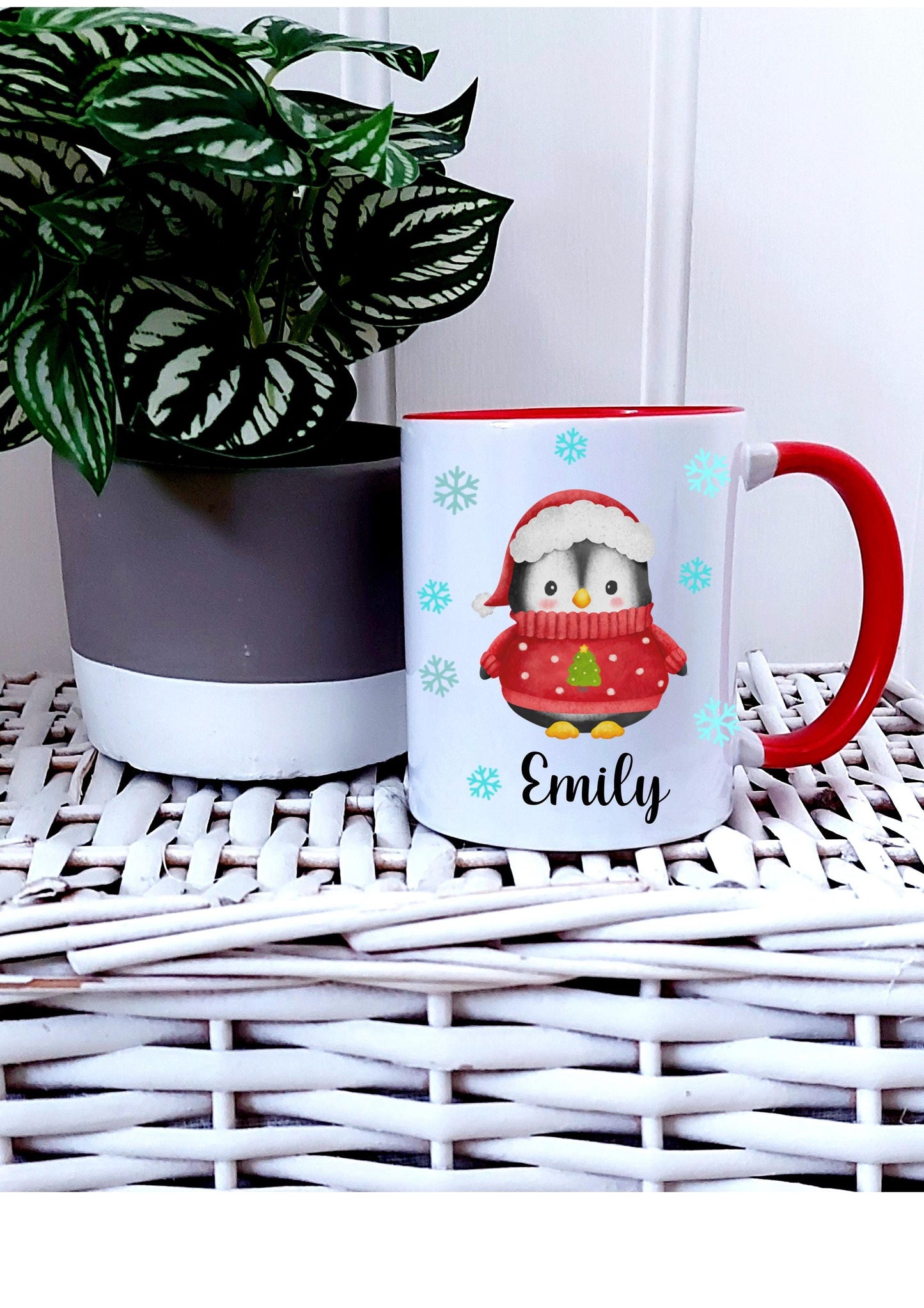 Personalised Christmas Penguin Mug