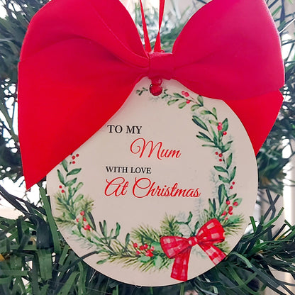Personalised Christmas Bauble: Keepsake Ornament for Mum