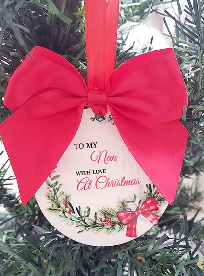 Personalised Christmas Bauble: Keepsake Ornament for Mum