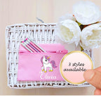 personalised Unicorn Pencil Case: Pink Polyester, Back to School