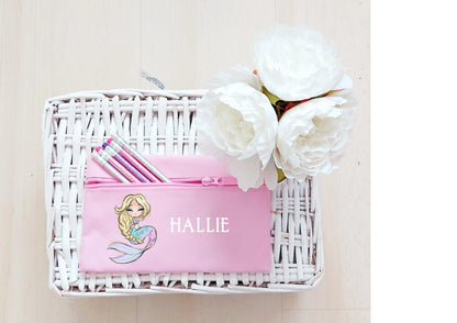 personalised Mermaid Pencil Case: Pink Back to School