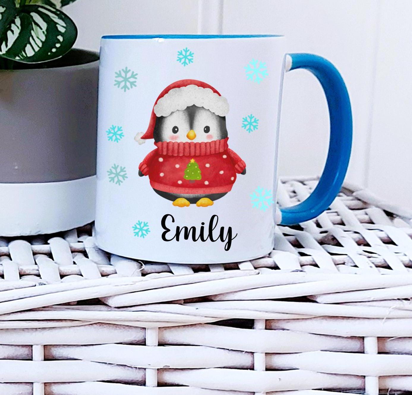 Personalised Christmas Penguin Mug
