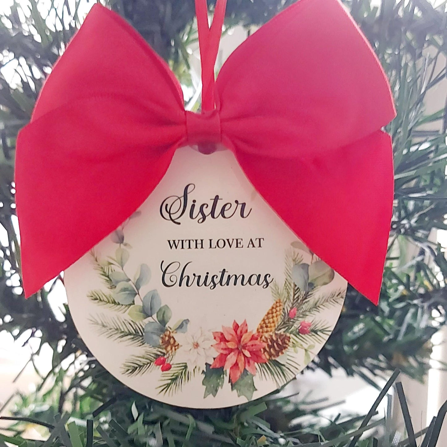 Personalised Nan Christmas decoration, Mum Christmas ornament, Sister bauble, Christmas bauble for Aunt, Christmas ornament for Nan