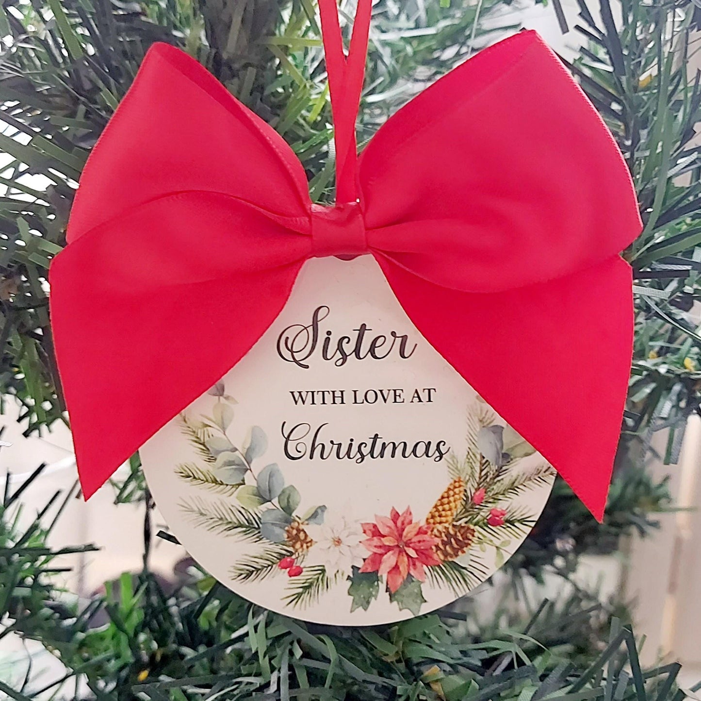 Personalised Nan Christmas decoration, Mum Christmas ornament, Sister bauble, Christmas bauble for Aunt, Christmas ornament for Nan