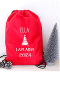 Lapland 2026 Personalised Drawstring Bag: Christmas Tree or Snowflake