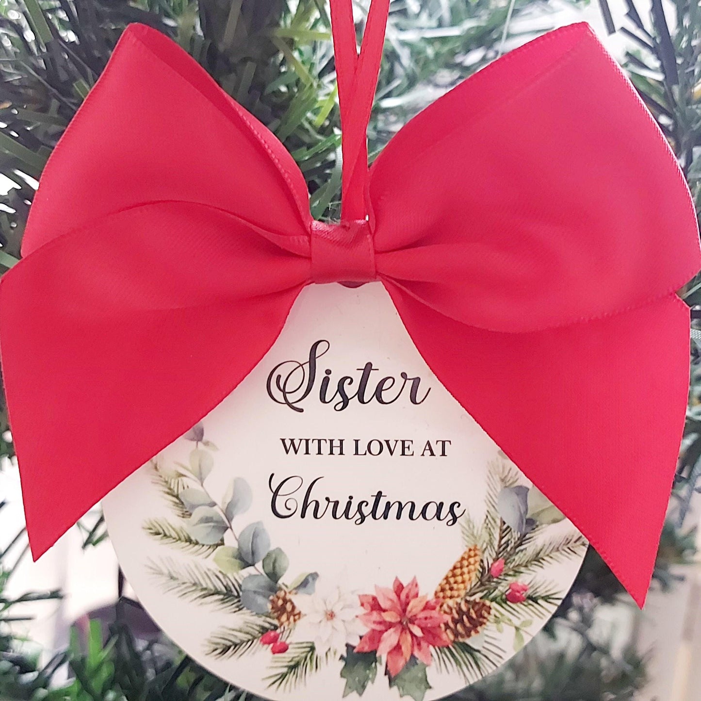 Personalised Nan Christmas decoration, Mum Christmas ornament, Sister bauble, Christmas bauble for Aunt, Christmas ornament for Nan