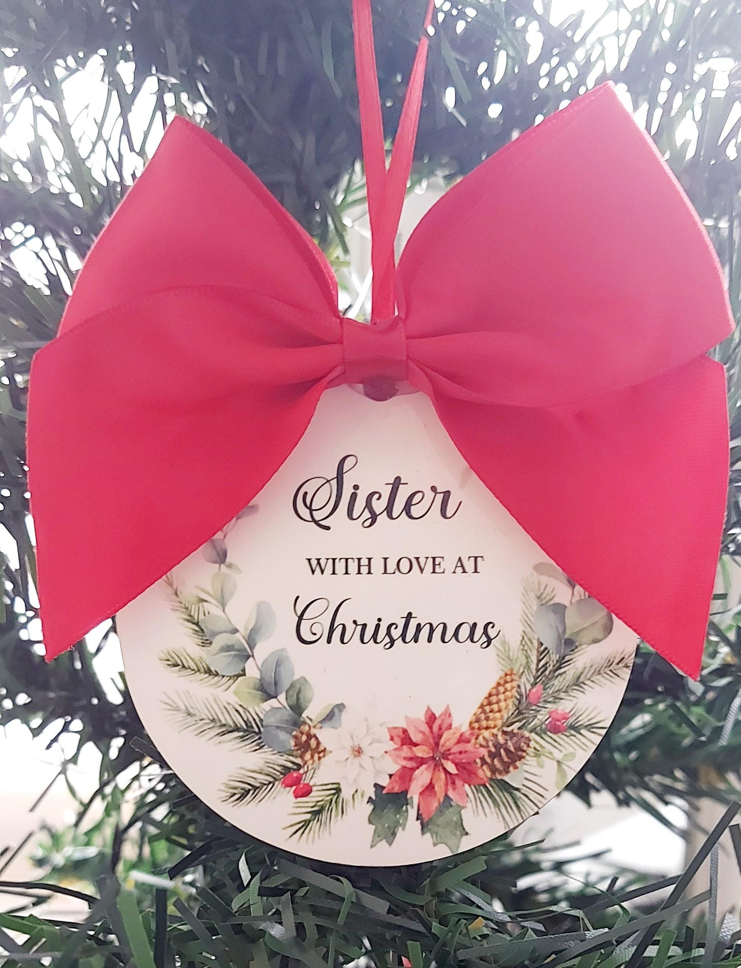 Personalised Nan Christmas decoration, Mum Christmas ornament, Sister bauble, Christmas bauble for Aunt, Christmas ornament for Nan
