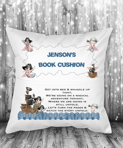 Personalised boy's Pirate Reading Cushion: Boy's Bedroom Decor