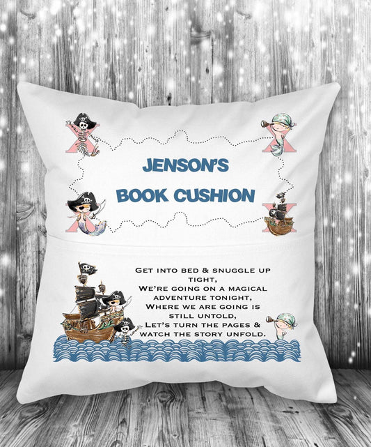 Personalised boy's Pirate Reading Cushion: Boy's Bedroom Decor
