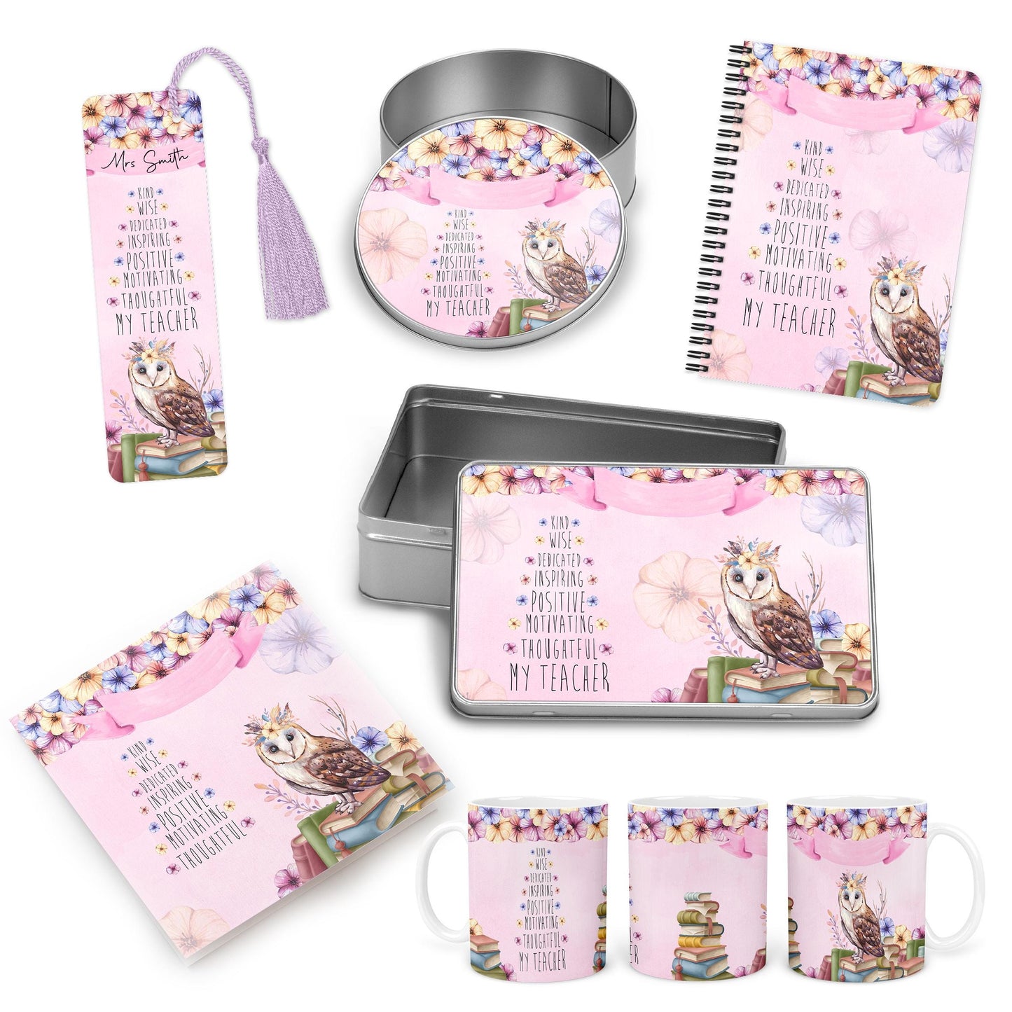personalised Owl Teacher Bookmark: Aluminum Keepsake Gift