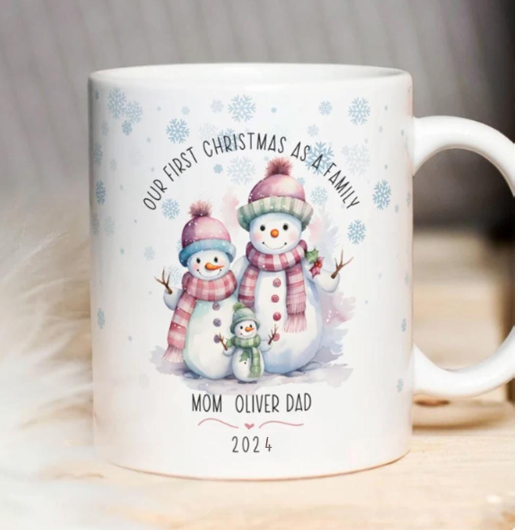 Personalised our first Christmas as a family mug