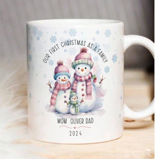 Personalised first Christmas as a family mug