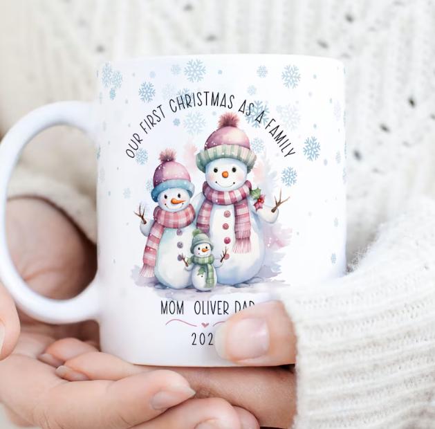 Personalised first Christmas as a family mug