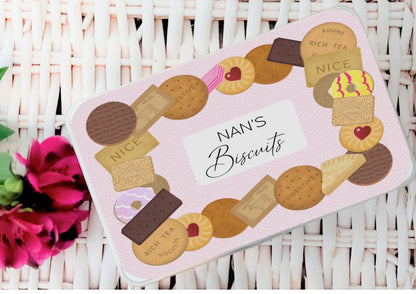 personalised Biscuit Tin for Nan: Hand-Drawn Design