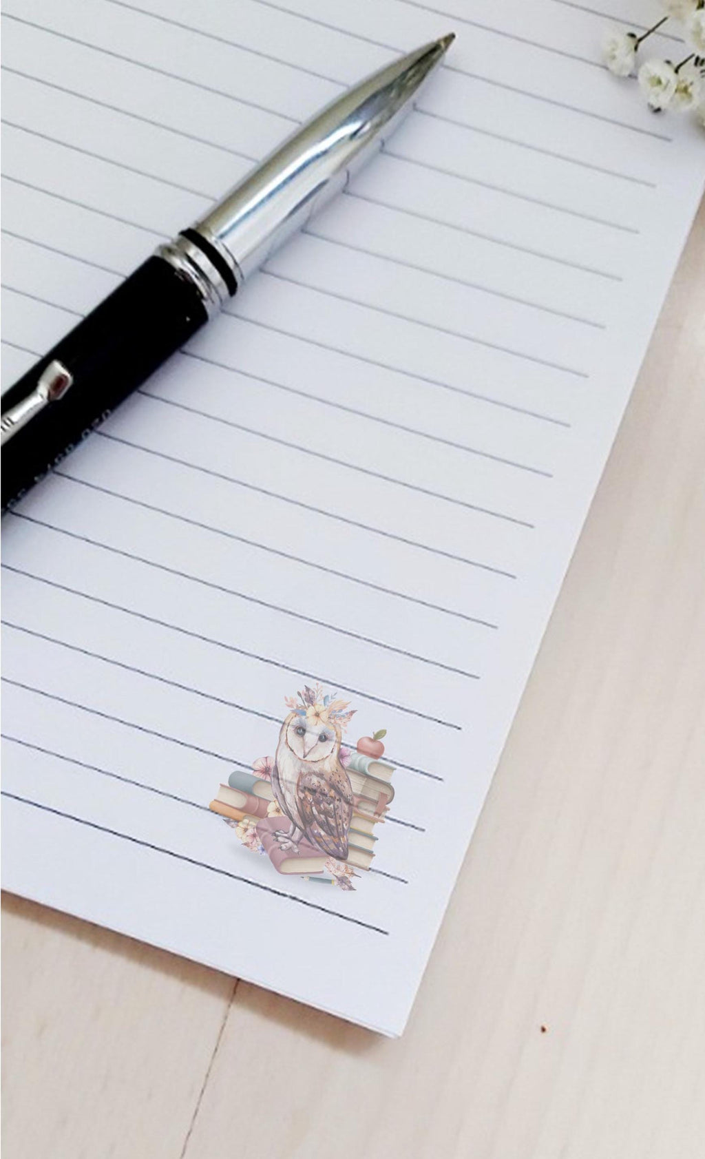personalised Teacher Notebook: Floral Owl Design, End of Term Gift