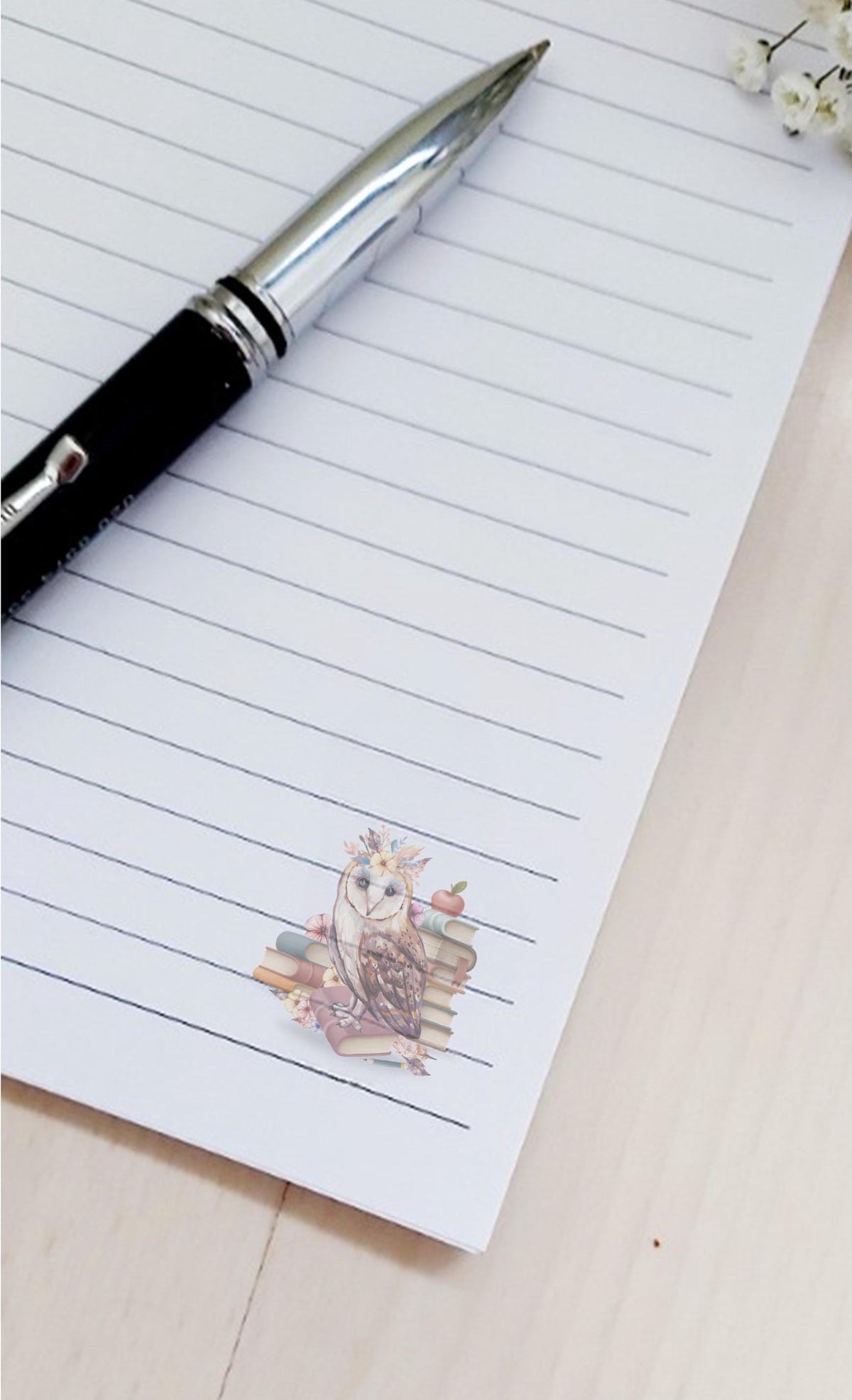 personalised Teacher Notebook: Floral Owl Design, End of Term Gift