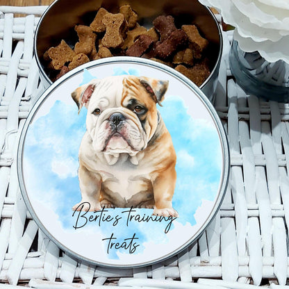 Personalised Bulldog Treat Tin: Dog Food Storage, Gift for Bulldog Owner