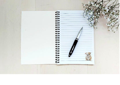 personalised Bulldog Notebook: Watercolor Design, A5 Gift